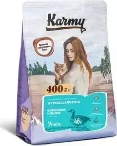Сухой корм Karmy Hypoallergenic Cat Утка гипоаллергенный для кошек, склонных к пищевой аллергии 400г