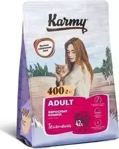 Сухой корм Karmy Adult Cat Телятина для взрослых кошек 400г