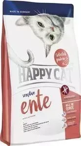 Сухой корм Happy Cat Adult Sensitive Duck with Rice and Potato утка с рисом и картофелем для чувствительных кошек 300г (70260)