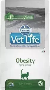 Сухой корм Farmina Vet Life Obesity Feline диета при ожирении для кошек 400г