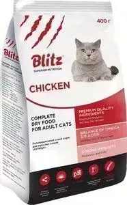 Сухой корм BLITZ Superior Nutrition Adult Cats with Chicken с курицей для взрослых кошек 400г