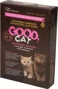 Мультивитаминное лакомcтво Favorite GOOD CAT "ЗДОРОВЫЙ МАЛЫШ" с кальцием, фосфором и витамином Д3 для котят 120таб