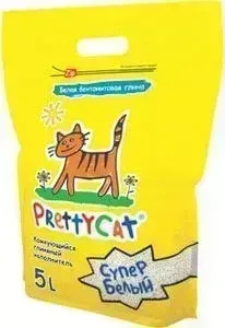 Наполнитель PrettyCat Супер белый комкующийся для кошек 5л