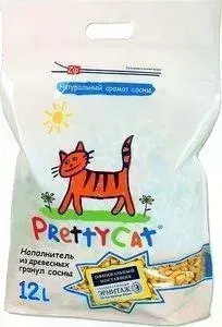 Наполнитель PrettyCat Wood Granules впитывающий древесный с ароматом сосны для кошек 12л
