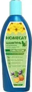 Шампунь HomePet Травы России питательный на отваре листьев шалфея с добавлением яичного протеина для короткошерстных кошек 250мл
