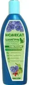 Шампунь HomePet Травы России восстанавливающий на отваре березовой коры и плодов шиповника, с льняным маслом для длинношерстных кошек 250мл: характери