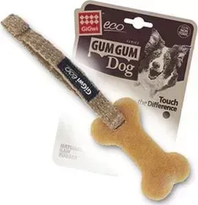 Игрушка GiGwi Eco GumGum Dog Touch the Difference Natural Raw Rubber из эко-резины и натуральных материалов кость для собак (75381)