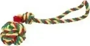 Игрушка Doglike Dental Knot Color мяч канатный средний цветной для собак средних пород (D-2357ygr)