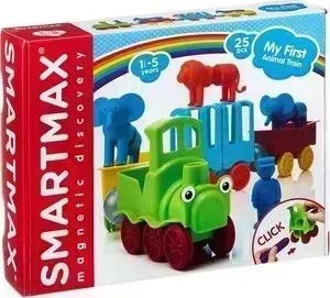 Магнитный конструктор BONDIBON SmartMax Мой первый Поезд с животными, 25 деталей (ВВ2196)