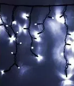 Светодиодная бахрома Light белая 3,1x0,5 чёрный каучуковый провод