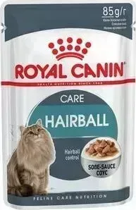 Пауч Royal Canin и Hairball Care кусочки в соусе выведение шерсти из желудка для кошек 85г (799001)
