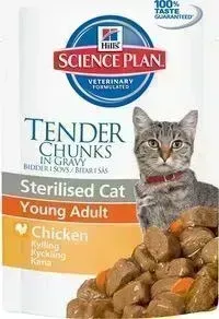 Пауч Hill&amp;#039;s и Hill&s Science Plan Sterilised Cat Young Adult with Chicken с курицей для стерилизованных кошек от 6 мес до 6 лет 85г (1941)
