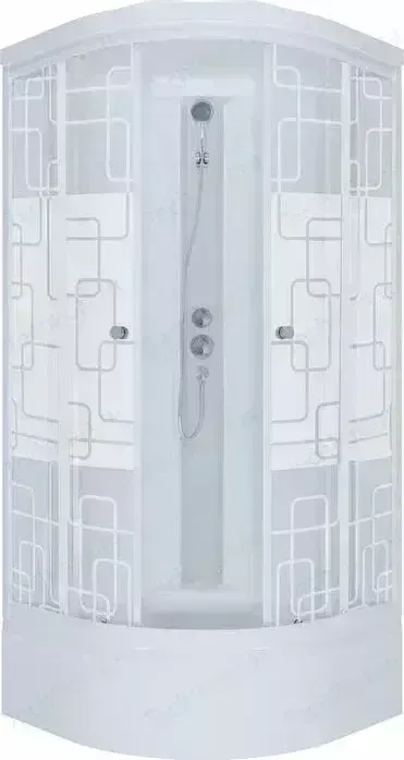 Душевая кабина Triton Стандарт В ДН4 90х90 задние стенки белые, стекла Аква квадраты (Щ0000027247)