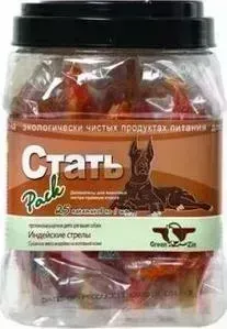Лакомство GreenQZin Стать Индийские стрелы сушеное мясо индейки на воловьей коже 600гр