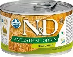 Консервы Farmina ND Adult Dog LG Boar Apple низкозерновой с мясом кабана и яблоком для собак мелких пород 140г