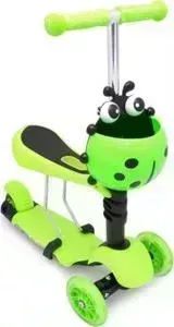 Самокат Moove&amp;amp;Fun трансформер MooveFun Божья коровка, зеленый 2 в 1 Moove&Fun