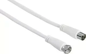 Кабель HAMA антенный Coax (m)/Coax (f) 3.0м. феррит.кольца Позолоченные контакты белый (00122519)