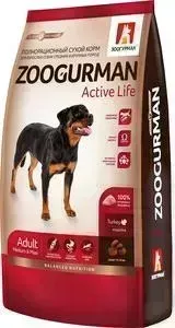 Сухой корм Зоогурман Active Life Индейка для взрослых собак средних и крупных пород 12кг