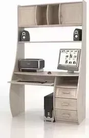 Стол компьютерный ТД Ная Прямой КС-1К Беркут дуб беленый