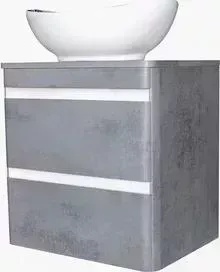 Тумба с раковиной Style line с Атлантика Люкс 60 2 ящика, бетон тёмный (2000949234380, 4620008198989)
