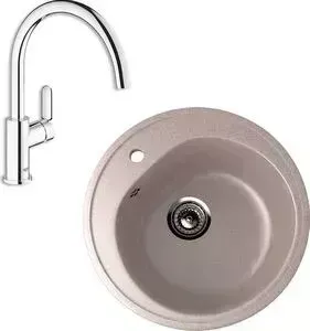 Мойка кухонная и смеситель EcoStone и смеситель ES-011 Grohe BauEdge песочная (ES-11-302, 31367000)