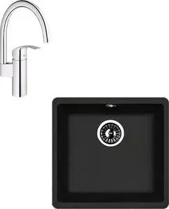Мойка кухонная и смеситель FLORENTINA и смеситель Вега 400 Grohe Eurosmart (22.315.C0400.102, 33202002)