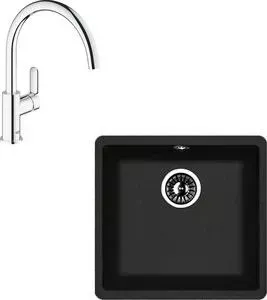 Мойка кухонная и смеситель FLORENTINA и смеситель Вега 400 Grohe BauEdge (22.315.C0400.102, 31367000)