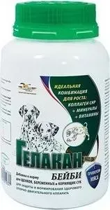 Добавка к корму GELACAN к Бейби формирование здорового опорно-двигательного аппарата для щенков, беременных и кормящих собак 150г