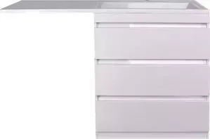 Тумба с раковиной Style line с Даллас 140R белая, под стиральную машину (2000949233550, 2000949233376)