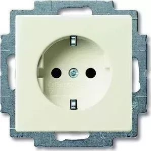 Розетка ABB Basic55 Schuko с/з 16A 250V безвинтовой зажим chalet - белый