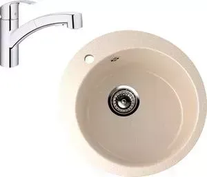 Мойка кухонная и смеситель EcoStone и смеситель ES-013 Grohe Eurosmart бежевая (ES-13-328, 30305000)