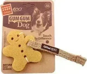 Игрушка GiGwi Eco GumGum Dog Touch the Difference Natural Raw Rubber из эко-резины и натуральных материалов пряник для собак (75316)