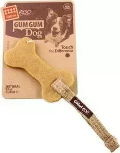 Игрушка GiGwi Eco GumGum Dog Touch the Difference Natural Raw Rubber из эко-резины и натуральных материалов кость для собак (75317)