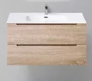 Тумба с раковиной BELBANGO с Etna 91.5x46 Rovere bianco (ETNA-900-2C-SO-WO-P, BB900ETL)