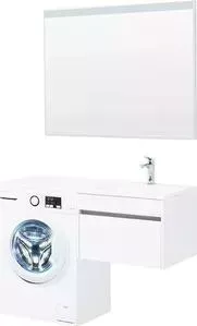 Мебель для ванной AQUANET Токио 120 подвесная, правая, белая, под стиральную машину