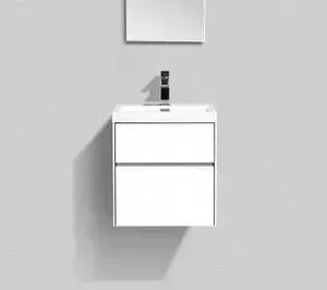 Тумба с раковиной BELBANGO с Pietra 50 bianco lucido (PIETRA MINI-500AS-2C-SO-BL, BB-500-PM-LVB)