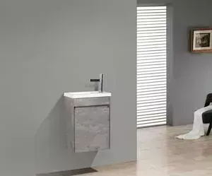 Тумба с раковиной BELBANGO с Pietra 40 stucco cemento (PIETRA MINI-400-1A-SO-SCM-R, BB-400-PM-LVB)