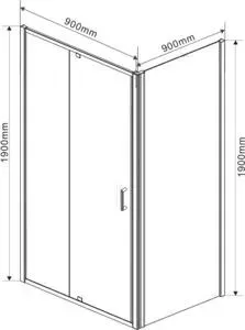 Душевой уголок Vincea Intra VSR-1I 90x90 профиль хром, стекло шиншилла (VSR-1I809090CH)