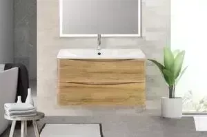 Тумба с раковиной BELBANGO с Acqua 100 rovere rustico (ACQUA-1000-2C-SO-RR, BB1000/455-LV-MR-ALR)