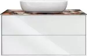 Тумба с раковиной Kerama Marazzi с Plaza Modern 100 подвесная, 2 ящика, белая (PL.M.100.2\WHT, PL.wb.60.1)