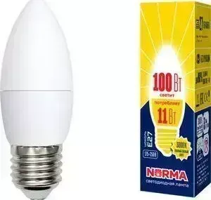 Светодиодная лампа VOLPE LED-C37-11W/WW/E27/FR/NR