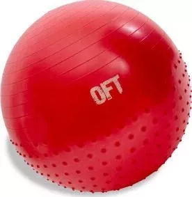 Гимнастический мяч Original FitTools 65 см с массажным эффектом красный