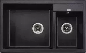Мойка кухонная KAISER Granit KG2M-8050 Black Pearl черный мрамор (KG2M-8050-BP)
