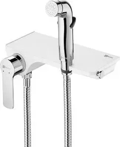 Смеситель для душа LEMARK Solo с гигиеническим набором, белый/хром (LM7168CW)