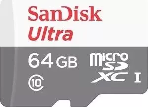 Карта памяти SANDISK Ultra Android microSDXC + SD Adapter 64GB 80MB/s Class 10 UHS-I (SDSQUNS-064G-GN3MA)