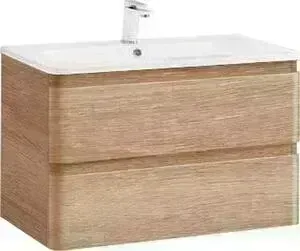 Тумба с раковиной Vincea с Alba W.Oak 80x50 см, дуб (VMC-1A800WO, VCB-1RA800W)