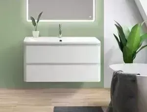 Тумба под раковину BELBANGO Albano 100 bianco lucido (ALBANO-1000-2C-SO-BL)