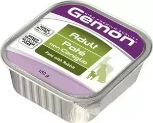Консервы Gemon Dog Adult Pate with Rabbit с кроликом паштет для собак 150г