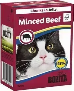 Консервы BOZITA Chunks in Jelly with Minced Beef кусочки в желе с рубленной говядиной для кошек 370г (4953)