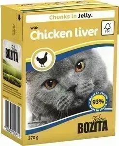 Консервы BOZITA Chunks in Jelly with Chicken Liver кусочки в желе с куриной печенью для кошек 370г (4955)